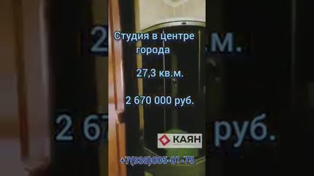 Студия 27 кв.м. в центре города