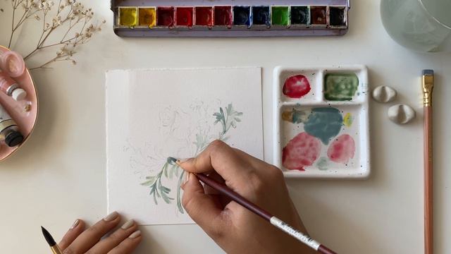Easy Loose Floral Bunch | Step by Step Watercolor Tutorial смотреть онлайн