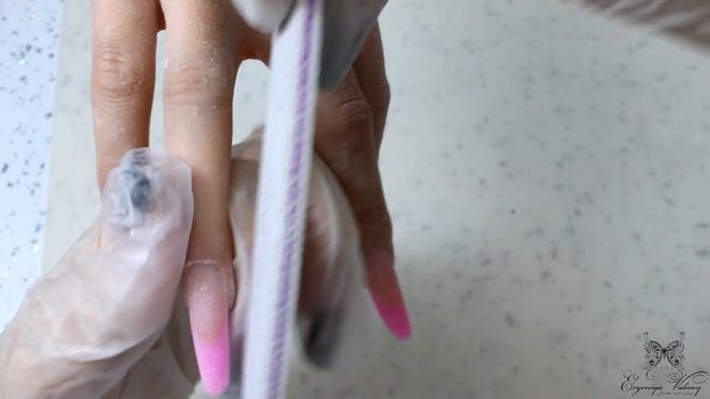 Как из зеленых ногтей выйти в чисто розовый/сложная коррекция/Арочный миндаль/Лепка