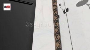 Плитка «Греппи» Керама Марацци в интерьере ванной | Вариант раскладки. 3D-дизайн