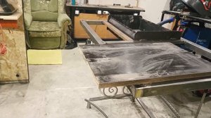 Мангальная зона.  Мангальный стол.  Художественная ковка металла