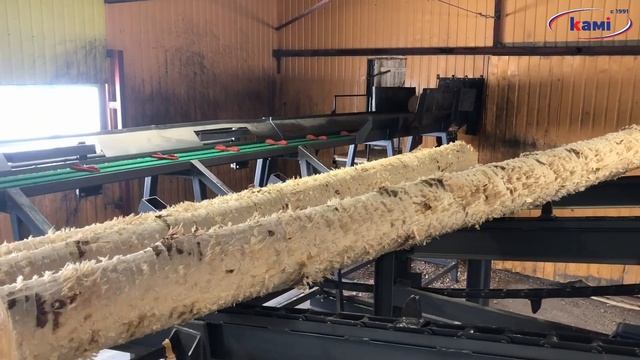 Окорочный станок KRAFTER RD 600. Окорка сосны в автоматическом режиме при температуре 28 градусов смотреть онлайн