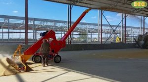 Зернометатель ПЗС-100 "Вулкан" в работе. Республика Дагестан, Тарумовский р-н, с. Карабаглы.