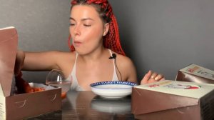 ASMR EATING Yangnyeom chiken, Corn dog & Onigiri