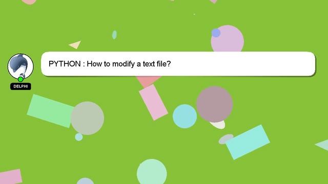 PYTHON : How to modify a text file?