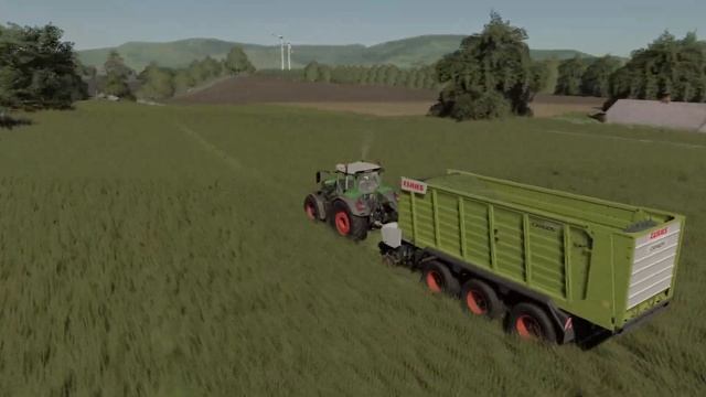FS19 |Карта Euro Farms| Заготовка сенажа Fendt 939, Claas Xerion 3800VC смотреть онлайн