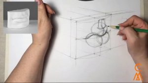 Конструктивное построение гипсового слепка губ Давида