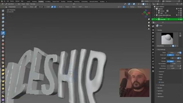 Liquid Chrome Type Sculpting Using Blender 3.6 and Adobe Photoshop | Tutorial