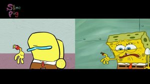 SpongeBob Removing A Splinter In Among Us | Slime Pig