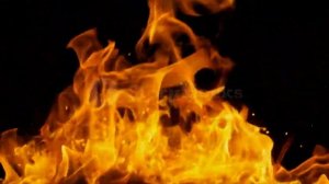 Огонь с горящими углями, поднимающимися на черном фоне.