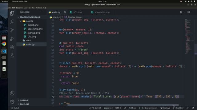 Pygame For Beginners | Adding Score Text #9