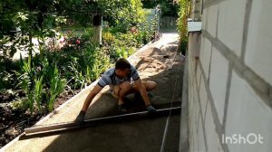 Укладка тротуарной плитки брусчатки старый город на бетон