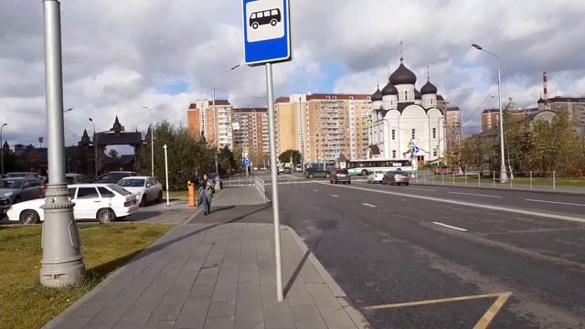 Москва 3232 улица Наташи Качуевской, окрестности ЖК Дмитриевский осень день смотреть онлайн