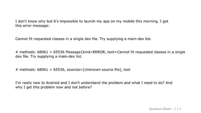 Android : Android gives error "Cannot fit requested classes in a single dex file" смотреть онлайн