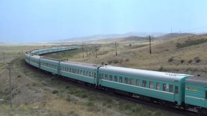 2ТЭ10М-3473 с поездом № 352 Алма-Ата - Защита, Жангиз-Тобе