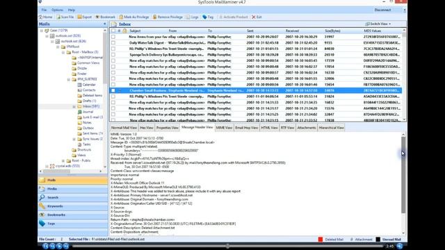 Analyze Email Headers using Flexible Range of View Modes |  MailXaminer v4.7