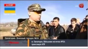 Украина 2014 Крым Евпатория Разговор местных жителей с майором ВС России=