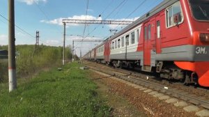 Электропоезд ЭМ2-008 станция Столбовая