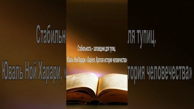 Стабильность – заповедник для тупиц. — Юваль Ной Харари, «Sapiens. Краткая история человечества»