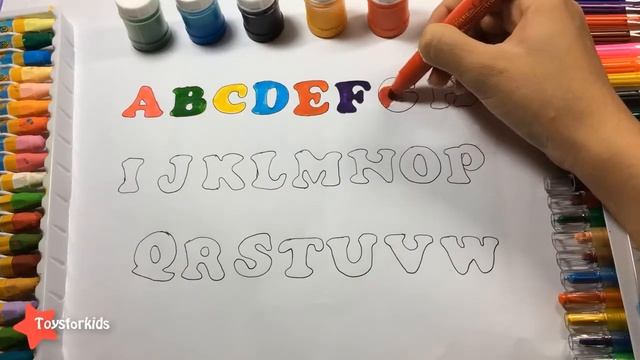Цвет для детей, чтобы узнать, как рисовать буквы алфавита A Z смотреть онлайн