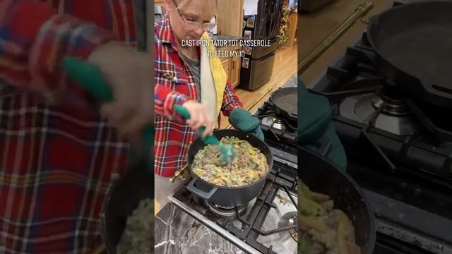 MOM OF 8 COOKiNG~ Cast Iron Tator Tot Casserole ? #justthebells10 #cooking #momlife #largefamily