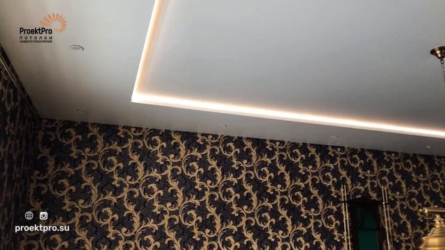 Бесщелевые натяжные потолки KRAAB в классическом интерьере. смотреть онлайн