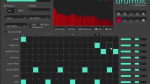 Создание ударного паттерна в бесплатной онлайн Ритм-машине DrumBit