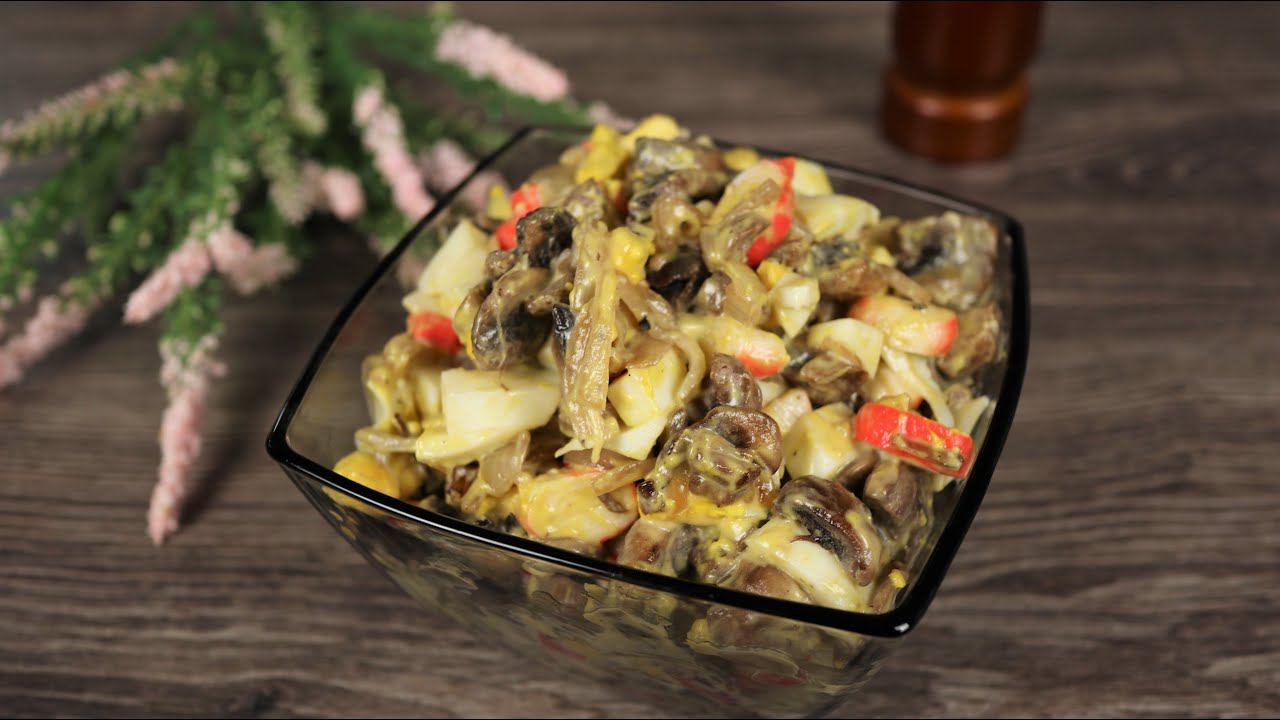 Салат с жареными крабовыми палочками, ВКУСНЕЕ и НЕЖНЕЕ чем с нежареными