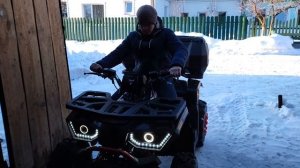 Как заводится квадроциклAvantis Hunter 200 ЗИМОЙ #shors