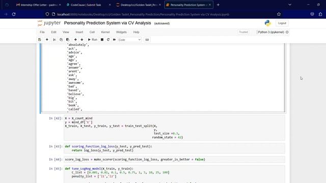 Personality prediction using Artificial intelligence #internship #codeclause #python #2023