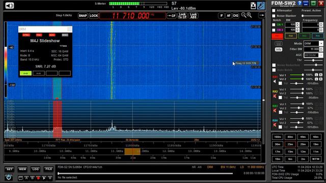 11.04.2024 18:33UTC, [25m, drm], Music For Joy, Германия, Науэн, 11710кГц, DRM ID