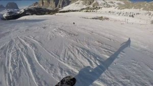 Snowboarding in the Dolomites, Canazei