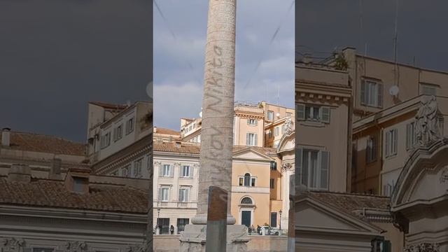 Vertical video. Basilica Ulpia, Forum Traiano, Roma, Italy