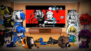 Fandom react to FNF vs Gorefield End of Abuse (Gacha Club)