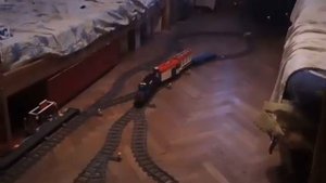 Поездка по Новогодней Домашней Лего железной дороге.