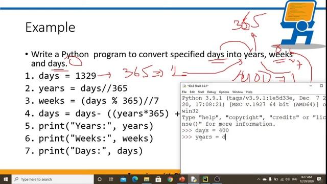 Examples of Modulus, Exponentiation and Floor division Operators | Python Arithmetic Operator