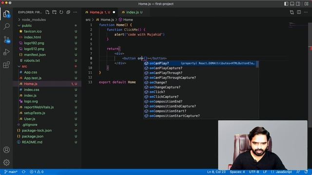 React Js Tutorial in Hindi & Urdu #11 React Events ?