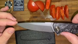 Нож Чебурков Гудзон 3. Ст. М390 Мраморный карбон. Помидоринг.