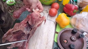 Глухарь в афганском казане на костре