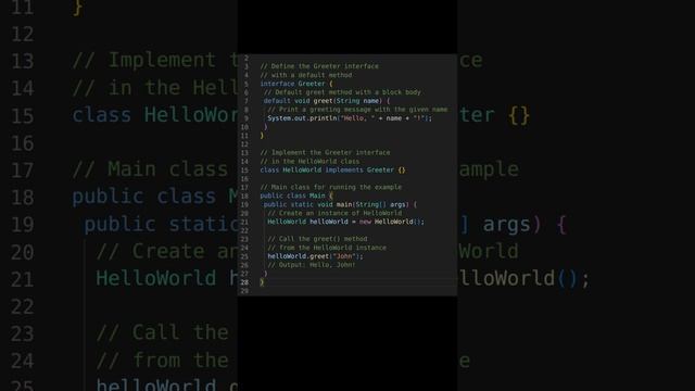 Implementing Default Method Bodies in Java Interfaces смотреть онлайн