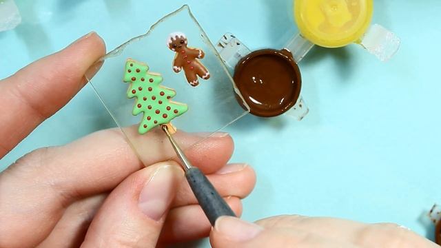 Miniature Christmas gingerbread composition. Polymer clay.Tutorial. DIY. Миниатюрные прянички из ПГ