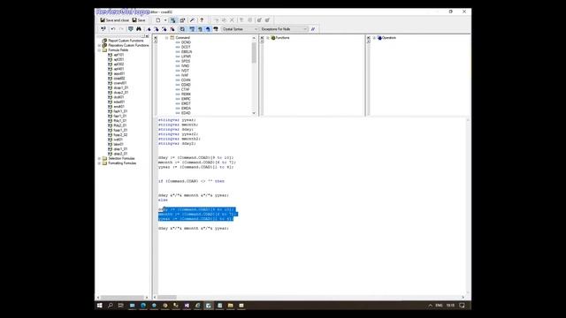 Crystal Reports error "The remaining text does not appear to be part of the formula" смотреть онлайн