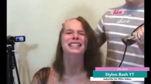 Crying and Forced Head Shave Beautiful Girl Full Bald  with Trimmer  || Force Head Shave 2023