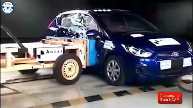 Краш-тест Hyundai Solaris(Accent); Nissan Juke; Nissan Leaf; Audi A4; Chrysler Town&Countr смотреть онлайн