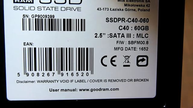 ОНЛАЙН ТРЕЙД.РУ — SSD диск GOODRAM 2.5" C40 60 Гб SATA III MLC SSDPB-C40-060 смотреть онлайн