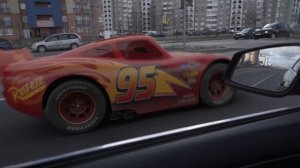 Disney Cars Lightning McQueen in Real Life on Road