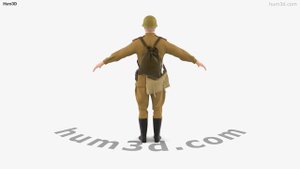 WW2 Soviet Soldier 3D model by 3DModels.org