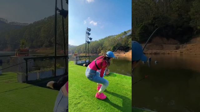 路過廣東蹭一頓酒席，聽說男主人喜歡吃鰱鳙，直接釣上兩條大魚送給他！【娜小娜愛釣魚】