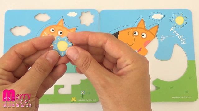 Кенди и Фредди друзья Пеппы! Собираем пазлы для малышей Свинка Пеппа | Merry Nika смотреть онлайн