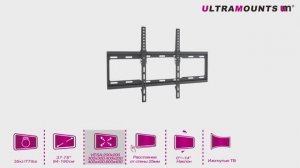 UltraMounts UM834T. Установка телевизора на стену с помощью наклонного кронштейна UM834T.